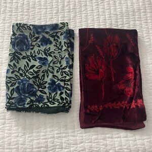 Vintage GAP burnout velvet scarf Lot of 2 Scarves